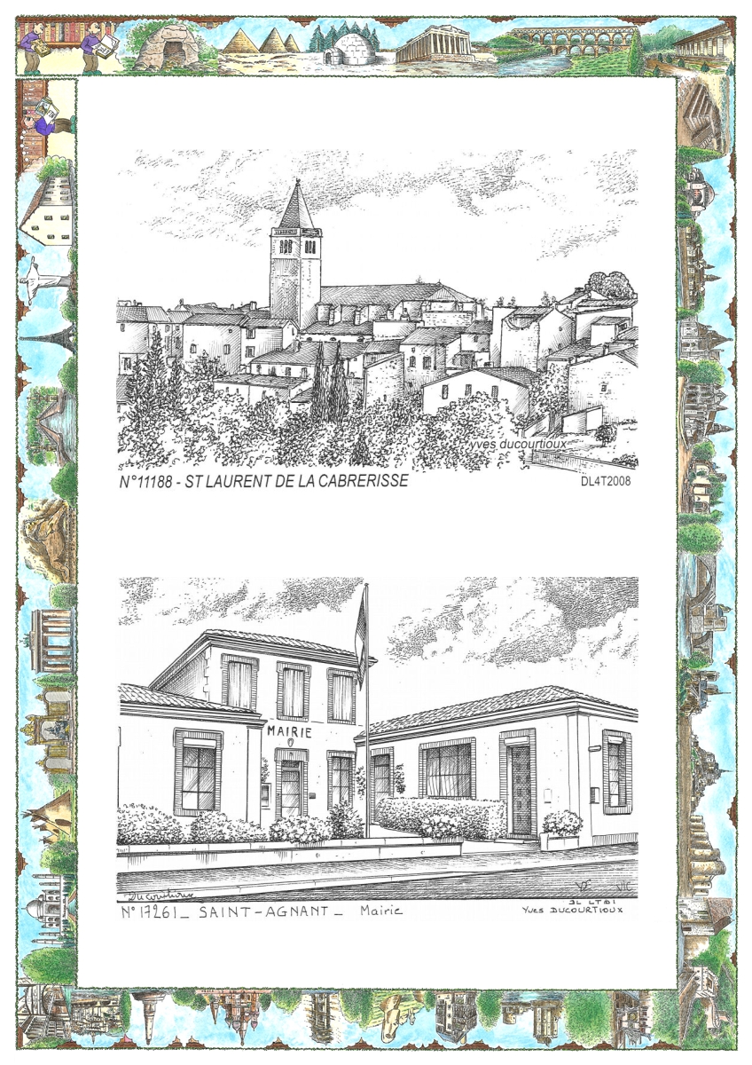 MONOCARTE N 11188-17261 - ST LAURENT DE LA CABRERISSE - vue / ST AGNANT - mairie