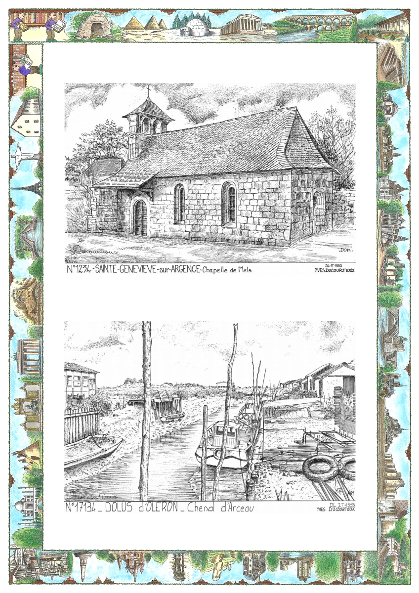 MONOCARTE N 12034-17134 - STE GENEVIEVE SUR ARGENCE - chapelle de mels / DOLUS D OLERON - chenal d arceau