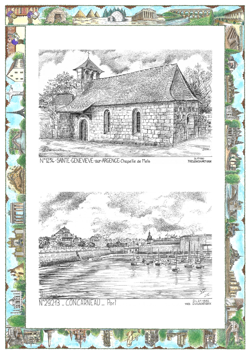 MONOCARTE N 12034-29213 - STE GENEVIEVE SUR ARGENCE - chapelle de mels / CONCARNEAU - port
