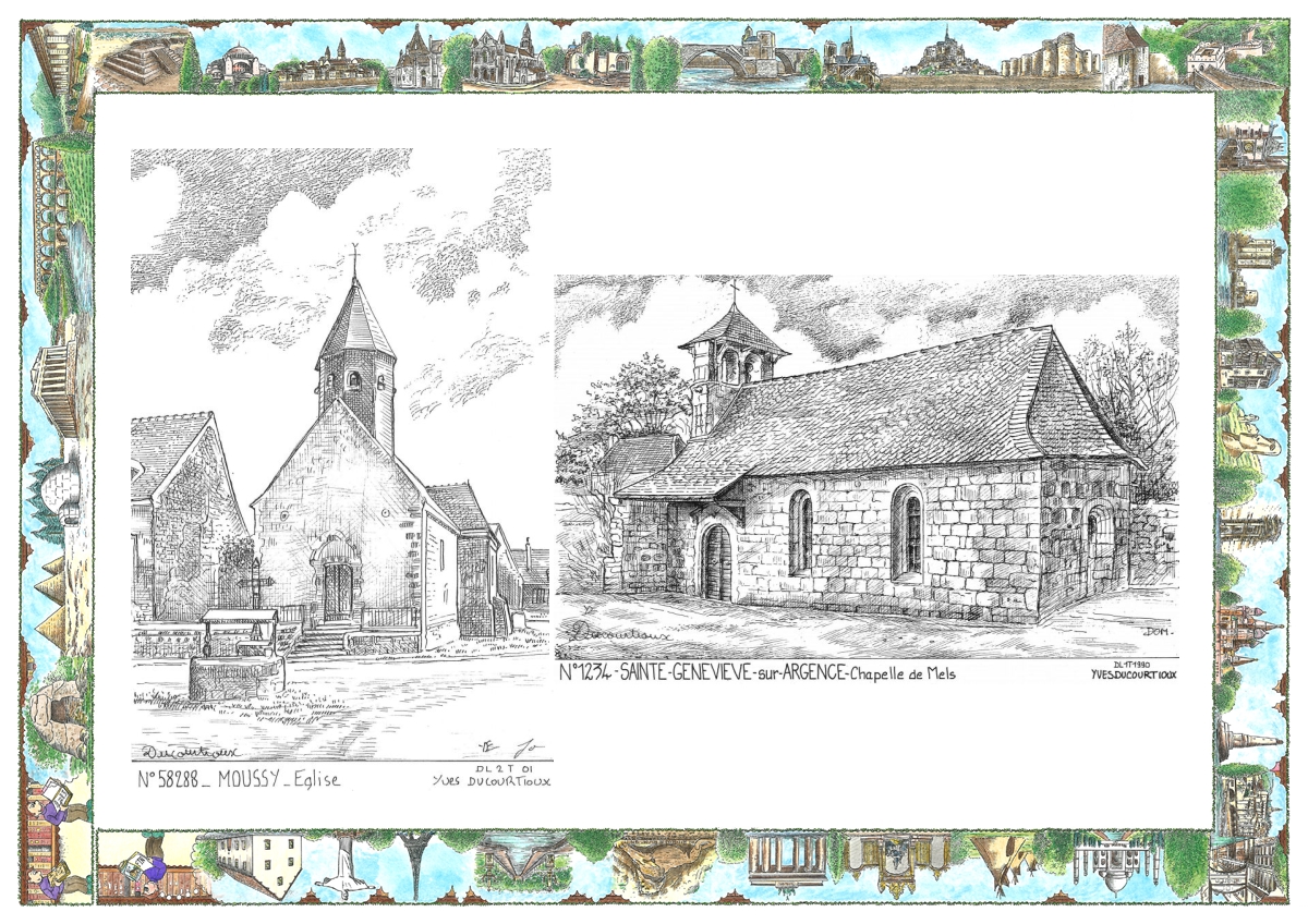 MONOCARTE N 12034-58288 - STE GENEVIEVE SUR ARGENCE - chapelle de mels / MOUSSY - �glise