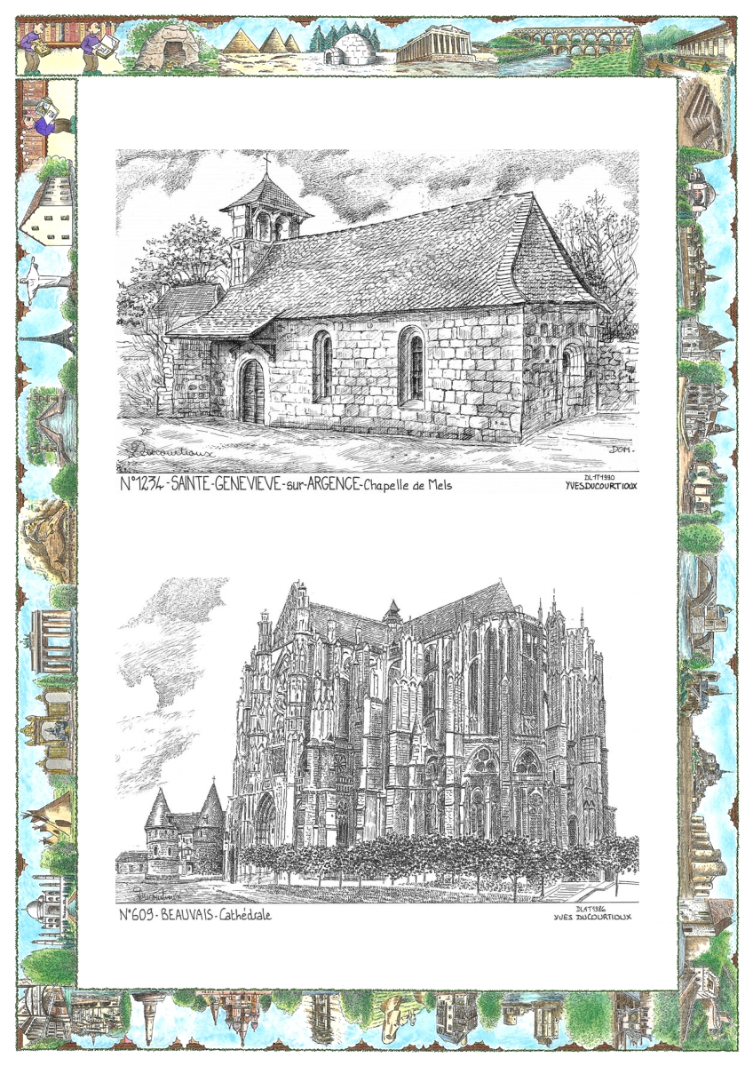 MONOCARTE N 12034-60009 - STE GENEVIEVE SUR ARGENCE - chapelle de mels / BEAUVAIS - cath�drale