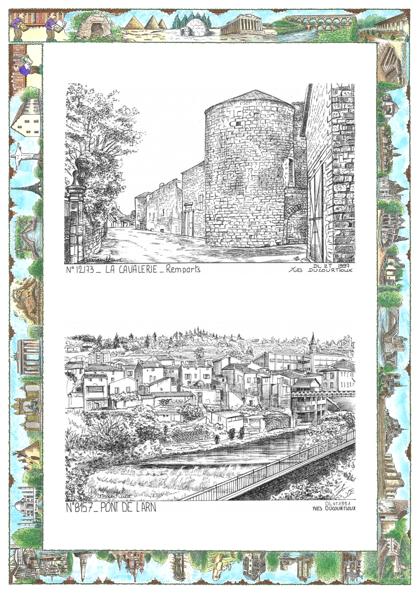 MONOCARTE N 12173-81057 - LA CAVALERIE - remparts / PONT DE LARN - vue