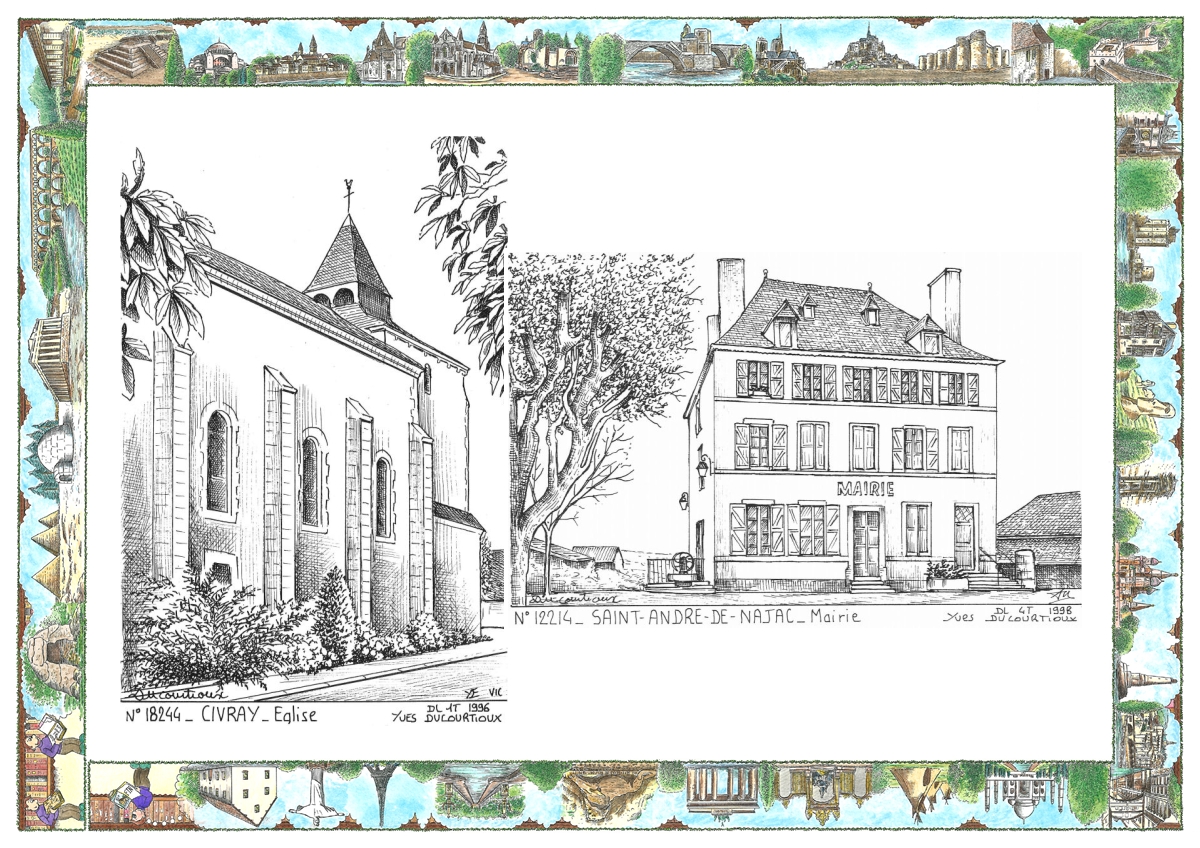 MONOCARTE N 12214-18244 - ST ANDRE DE NAJAC - mairie / CIVRAY - �glise