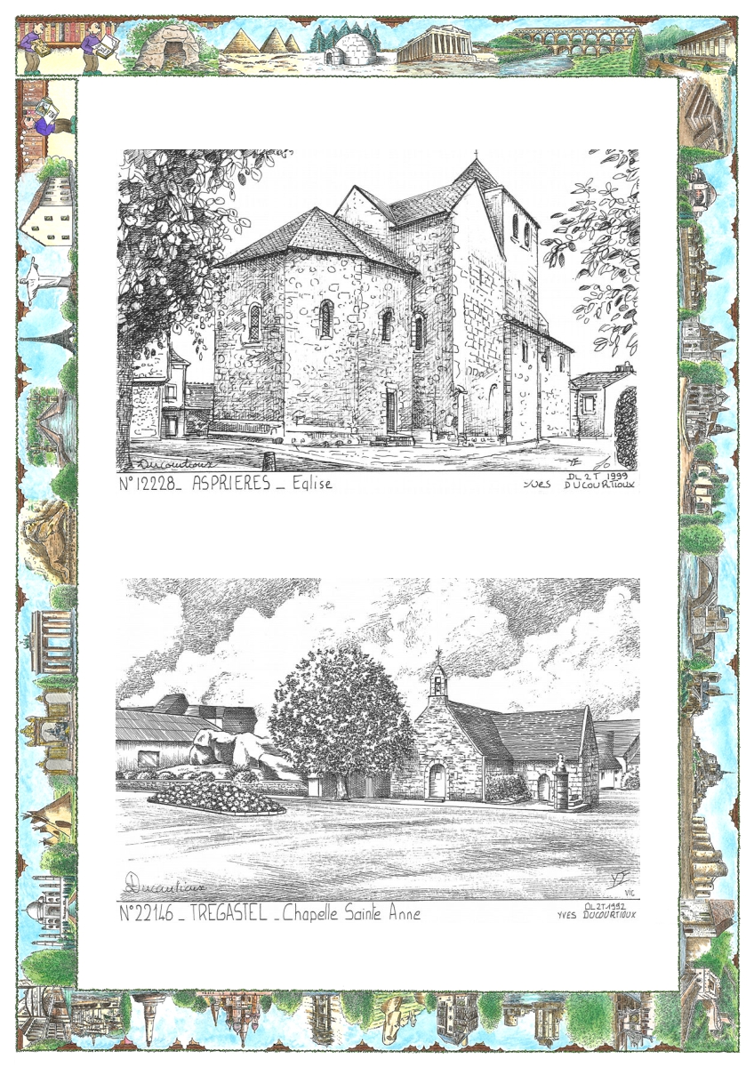 MONOCARTE N 12228-22146 - ASPRIERES - �glise / TREGASTEL - chapelle ste anne