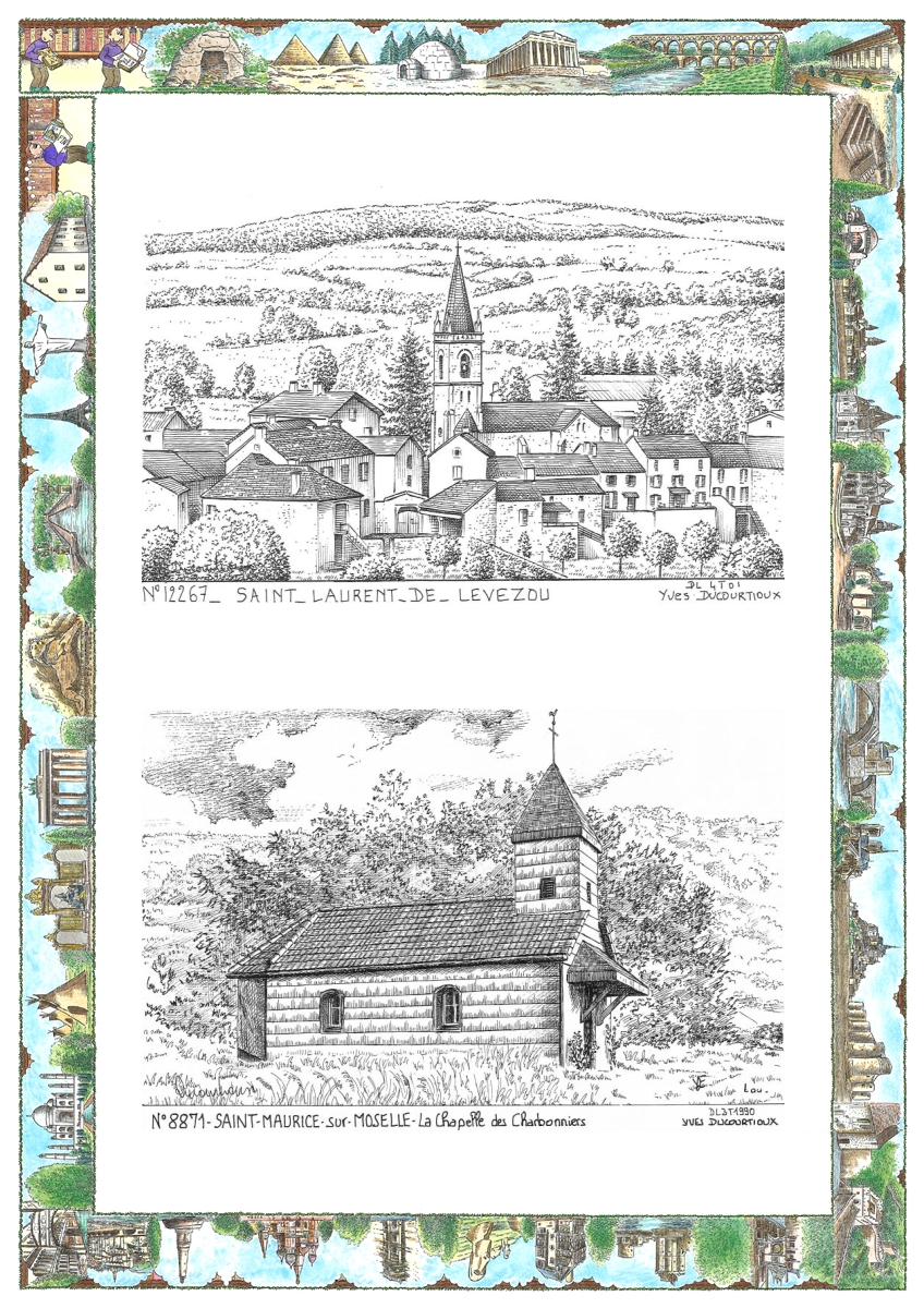 MONOCARTE N 12267-88071 - ST LAURENT DE LEVEZOU - vue / ST MAURICE SUR MOSELLE - la chapelle des charbonniers