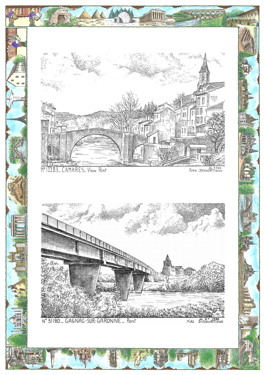 MONOCARTE N 12283-31180 - CAMARES - vieux pont / GAGNAC SUR GARONNE - pont