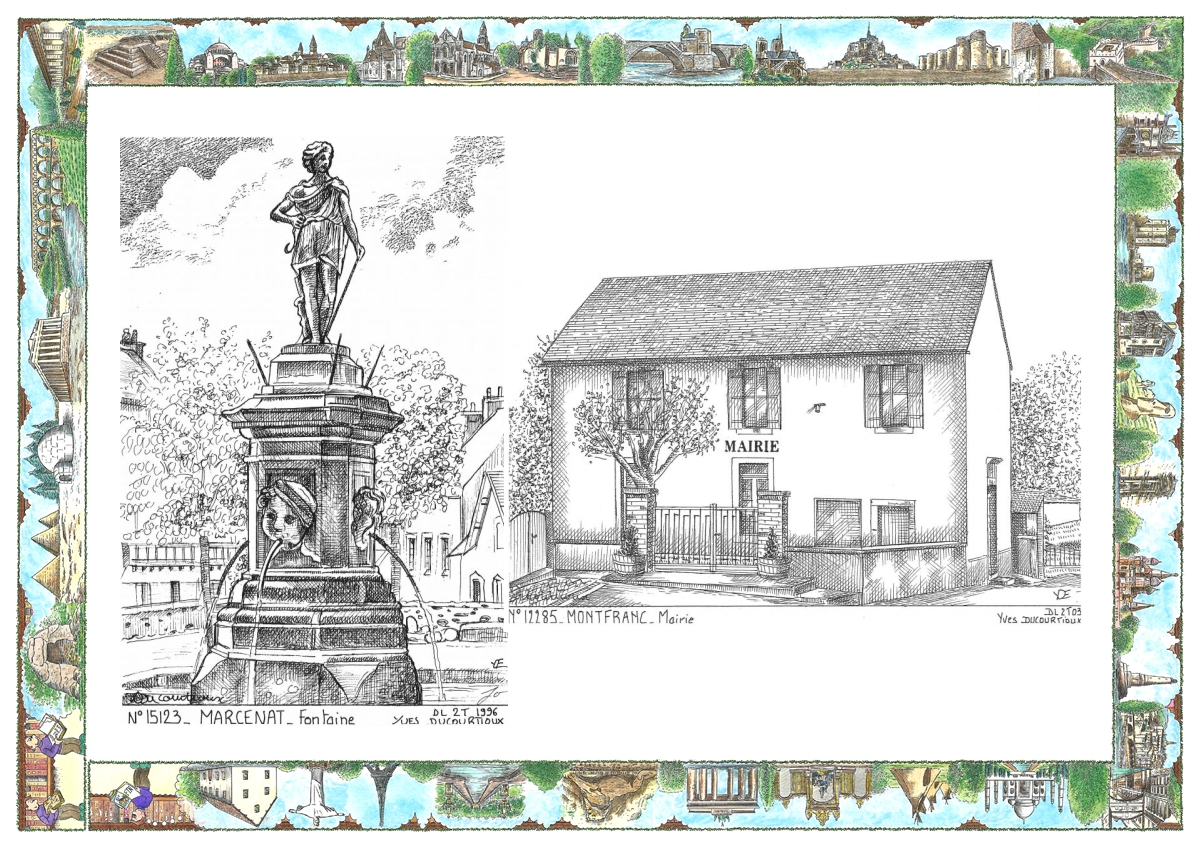 MONOCARTE N 12285-15123 - MONTFRANC - mairie / MARCENAT - fontaine
