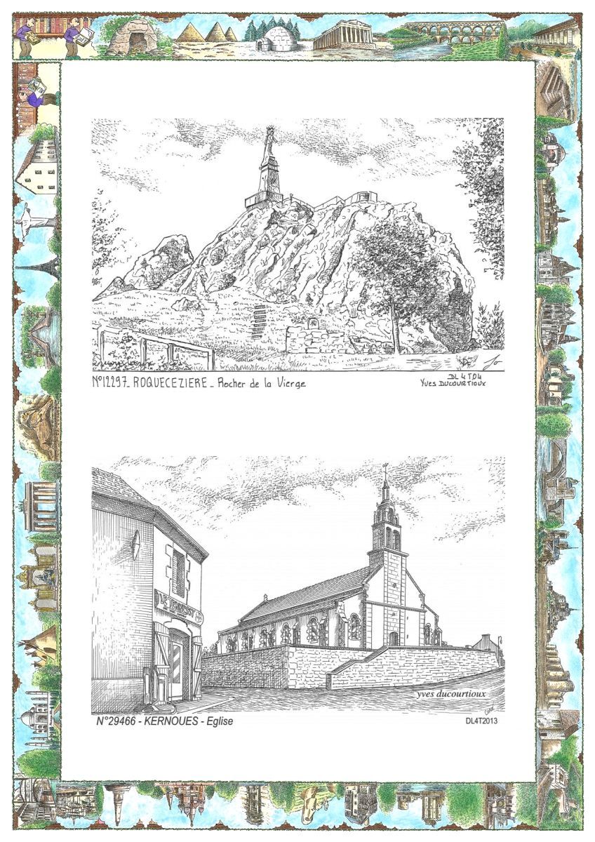 MONOCARTE N 12297-29466 - LAVAL ROQUECEZIERE - rocher de la v. � roquecezi�re / KERNOUES - �glise