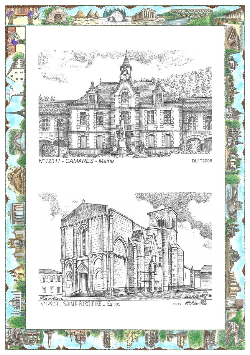 MONOCARTE N 12311-17207 - CAMARES - mairie / ST PORCHAIRE - �glise