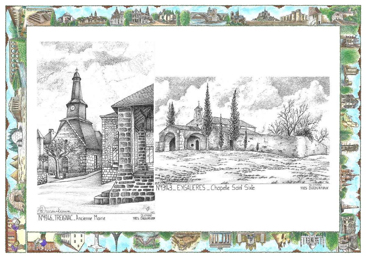 MONOCARTE N 13143-19046 - EYGALIERES - chapelle st sixte / TREIGNAC - ancienne mairie