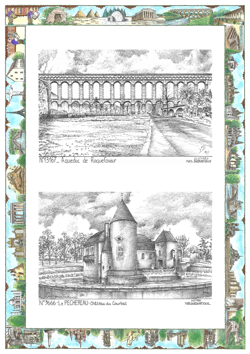 MONOCARTE N 13167-36066 - VENTABREN - aqueduc de roquefavour / LE PECHEREAU - mairie cht