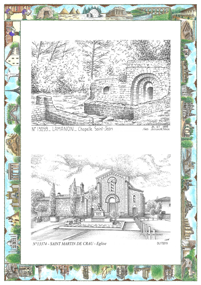 MONOCARTE N 13259-13374 - LAMANON - chapelle st jean / ST MARTIN DE CRAU - �glise