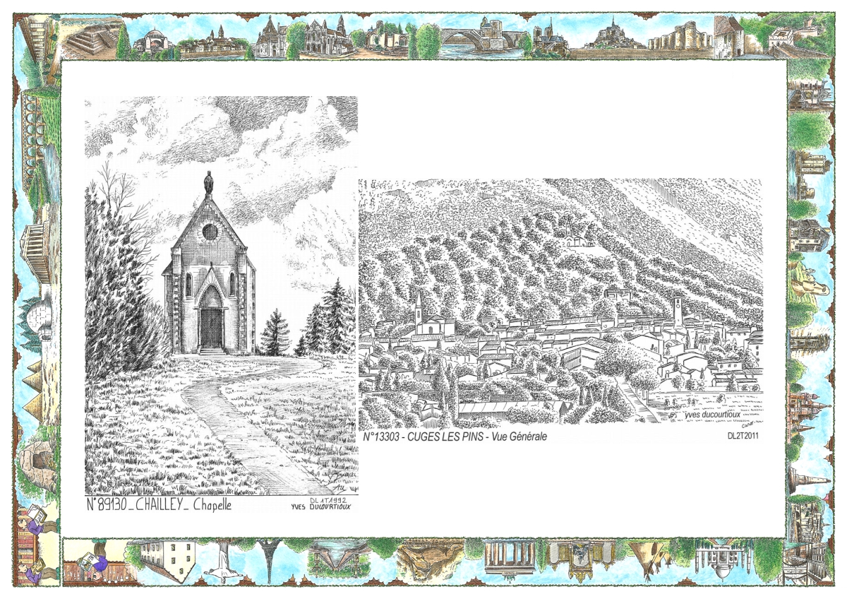 MONOCARTE N 13303-89130 - CUGES LES PINS - vue g�n�rale / CHAILLEY - chapelle