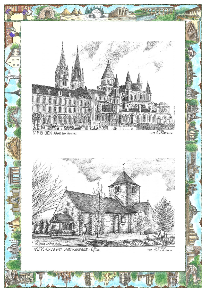 MONOCARTE N 14018-21079 - CAEN - abbaye aux hommes / CHEVIGNY ST SAUVEUR - �glise