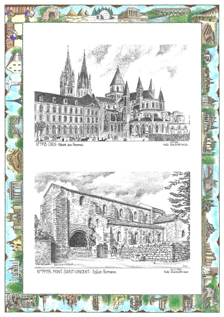 MONOCARTE N 14018-71115 - CAEN - abbaye aux hommes / MONT ST VINCENT - �glise romane