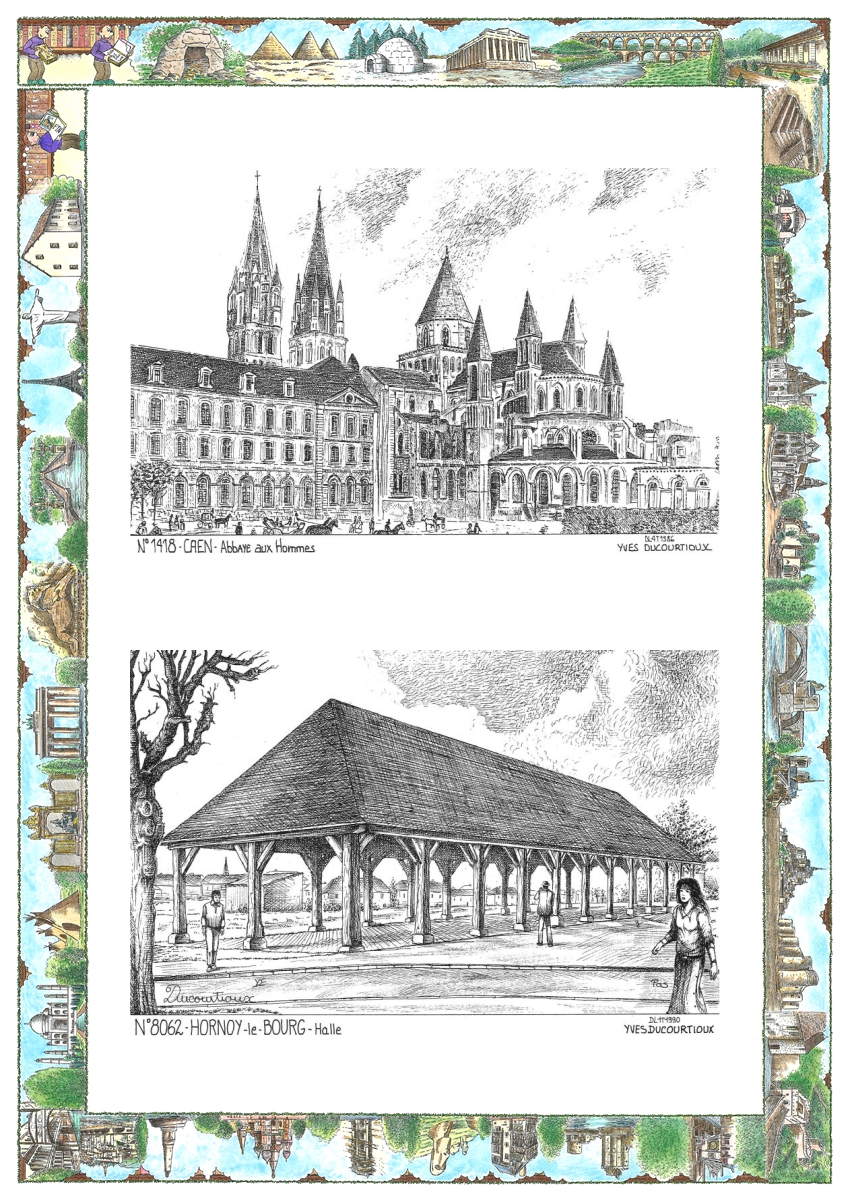 MONOCARTE N 14018-80062 - CAEN - abbaye aux hommes / HORNOY LE BOURG - halle