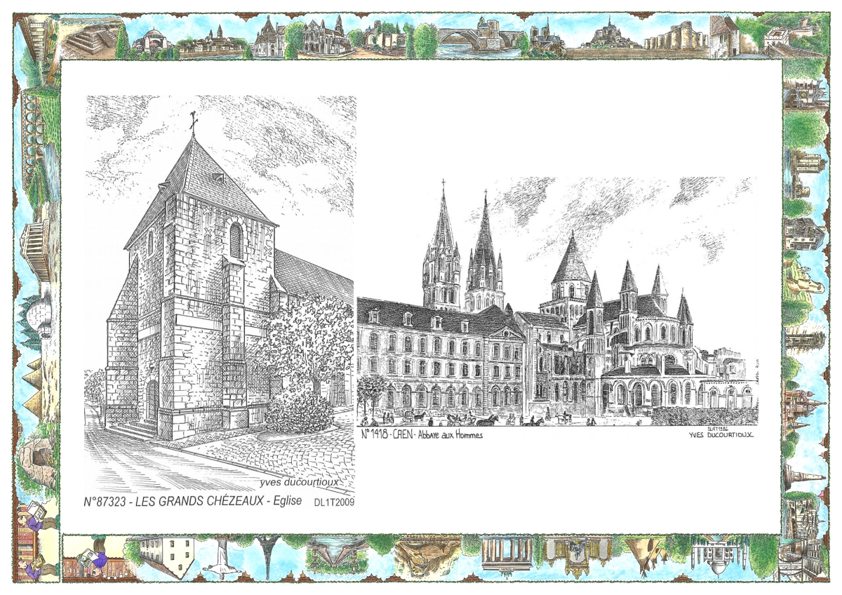MONOCARTE N 14018-87323 - CAEN - abbaye aux hommes / LES GRANDS CHEZEAUX - �glise