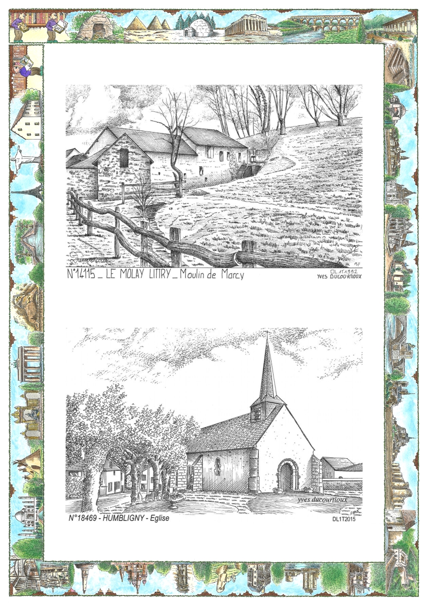 MONOCARTE N 14115-18469 - LE MOLAY LITTRY - moulin de marcy / HUMBLIGNY - �glise