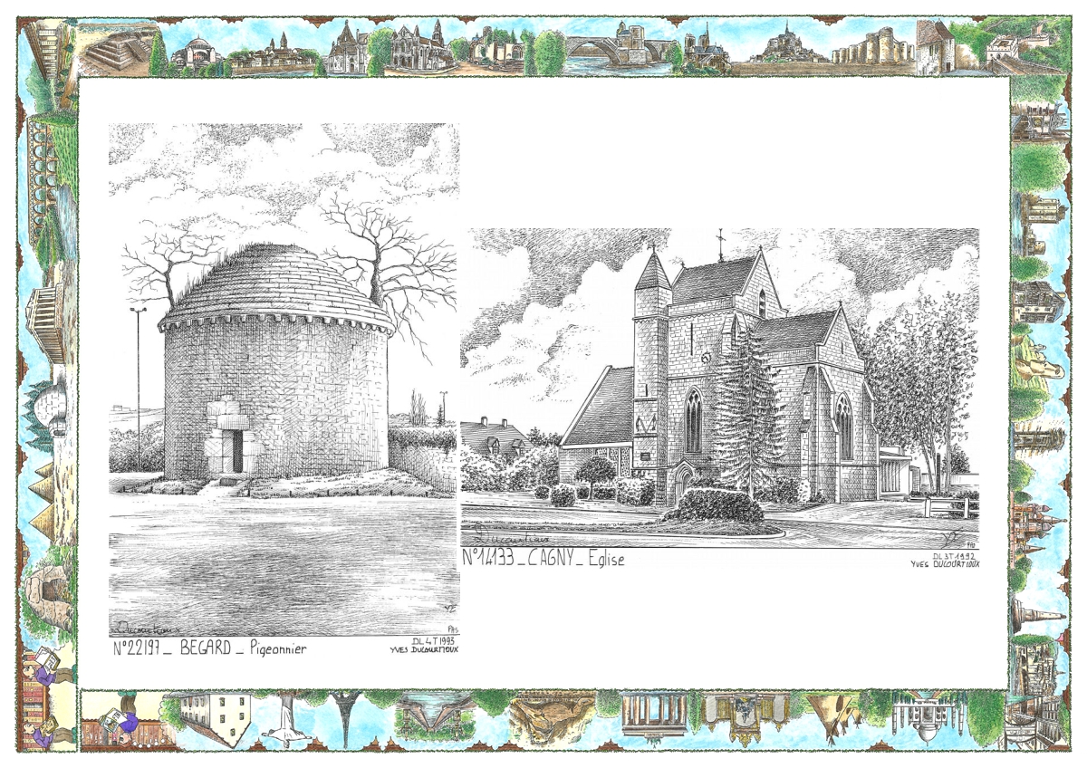 MONOCARTE N 14133-22197 - CAGNY - �glise / BEGARD - pigeonnier