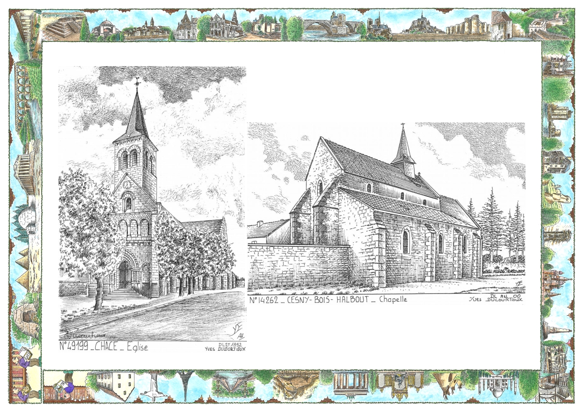 MONOCARTE N 14262-49199 - CESNY BOIS HALBOUT - chapelle / CHACE - �glise
