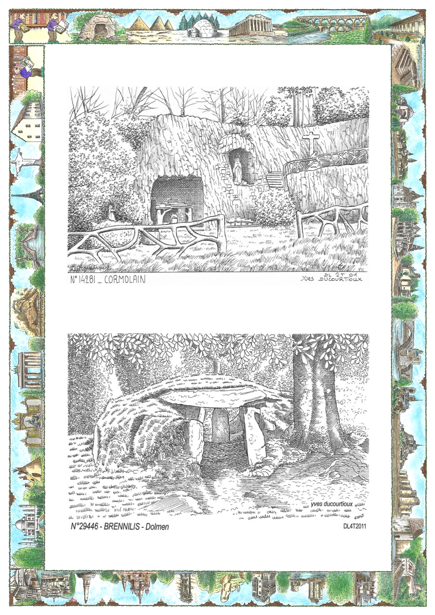 MONOCARTE N 14281-29446 - CORMOLAIN - vue / BRENNILIS - dolmen