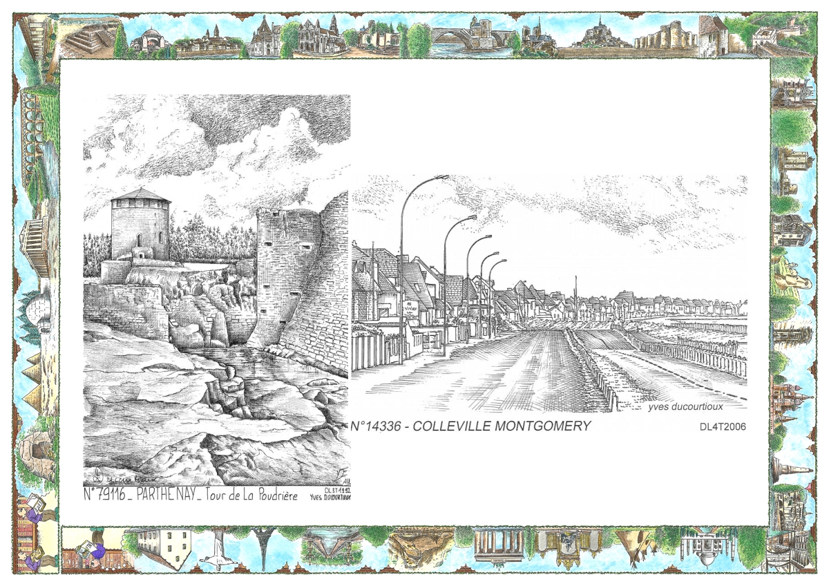 MONOCARTE N 14336-79116 - COLLEVILLE MONTGOMERY - vue / PARTHENAY - tour de la poudri�re