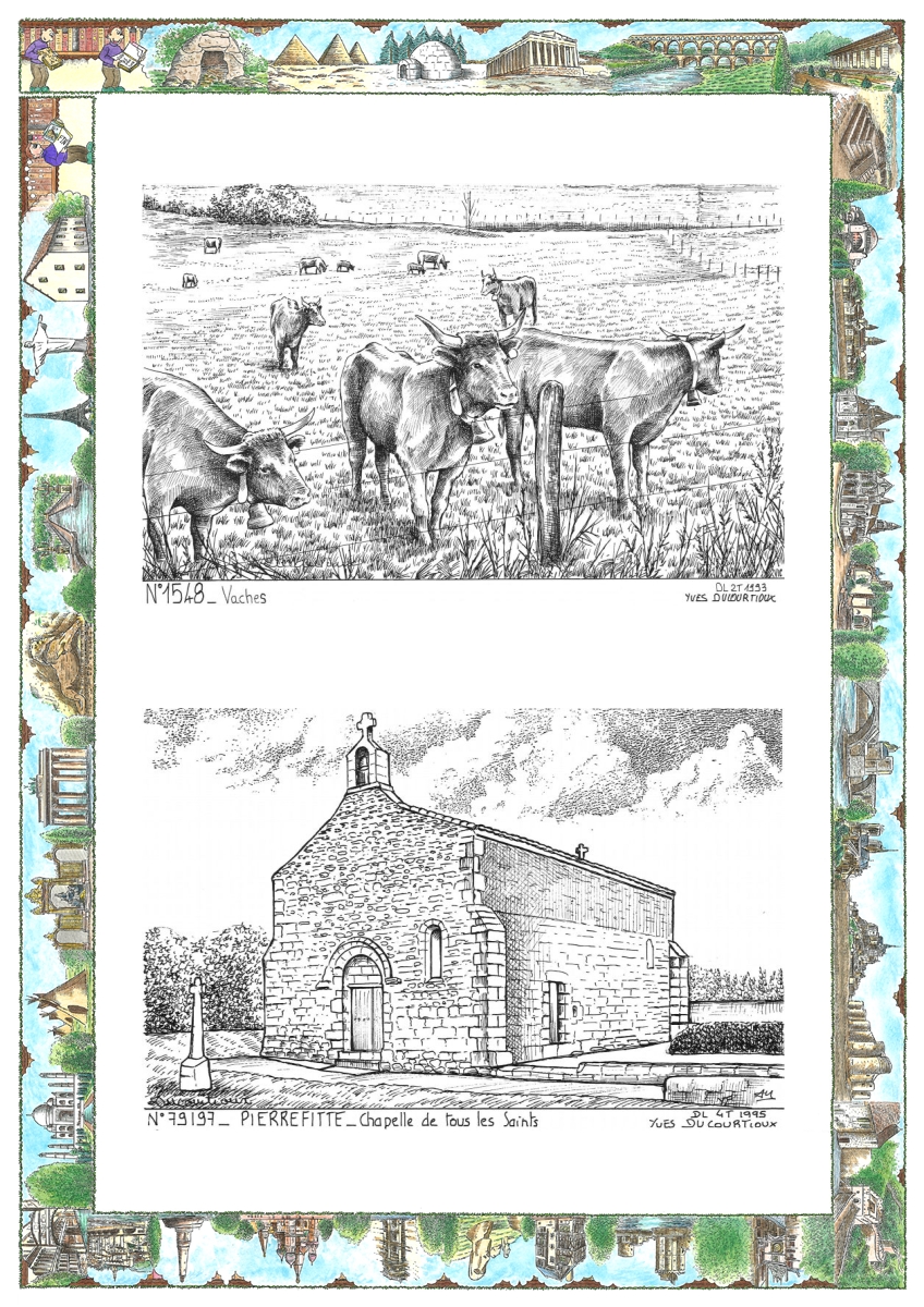 MONOCARTE N 15048-79197 - ALLANCHE - vaches / PIERREFITTE - chapelle de tous les saints