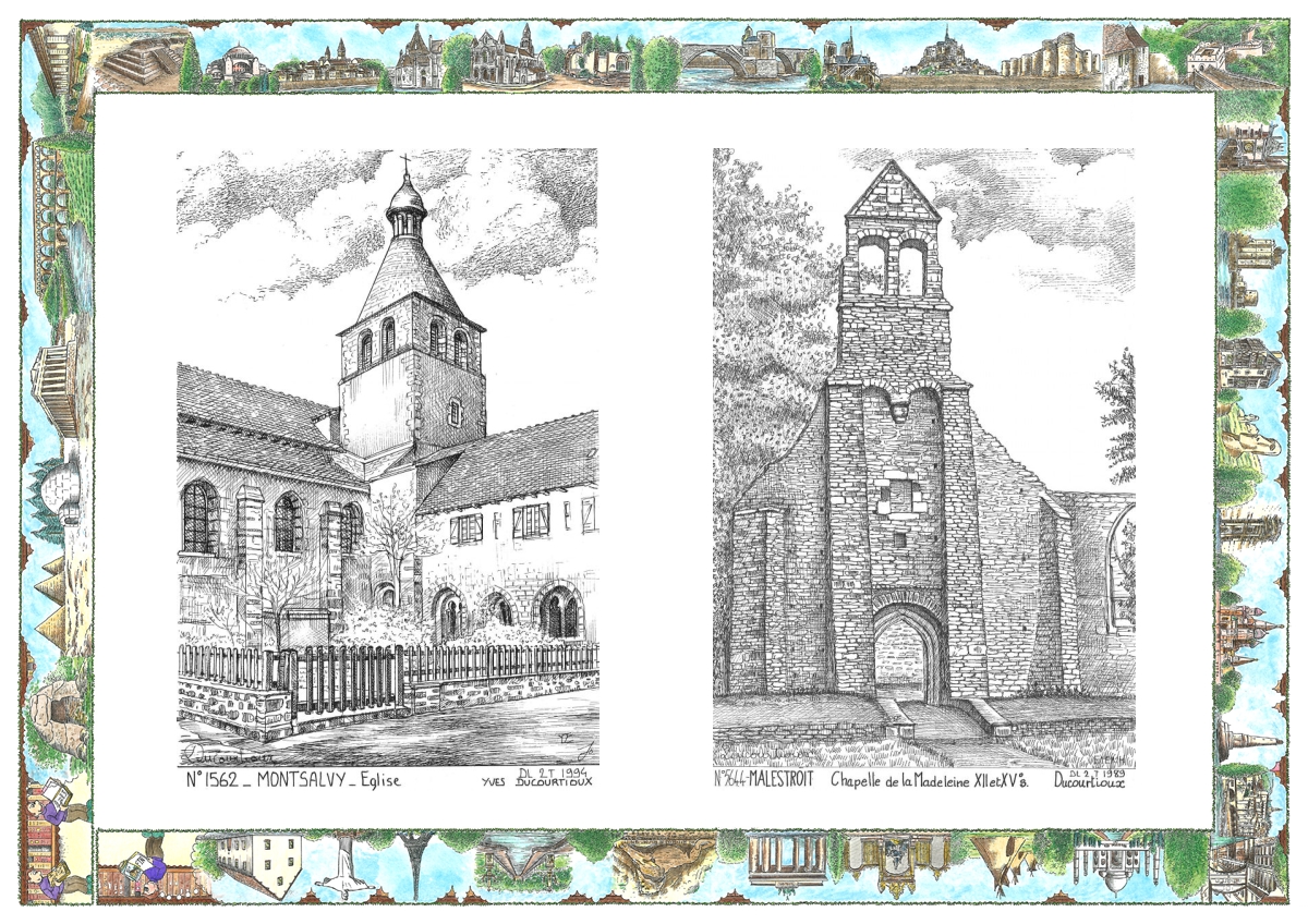 MONOCARTE N 15062-56044 - MONTSALVY - �glise / MALESTROIT - chapelle de la madeleine XII e