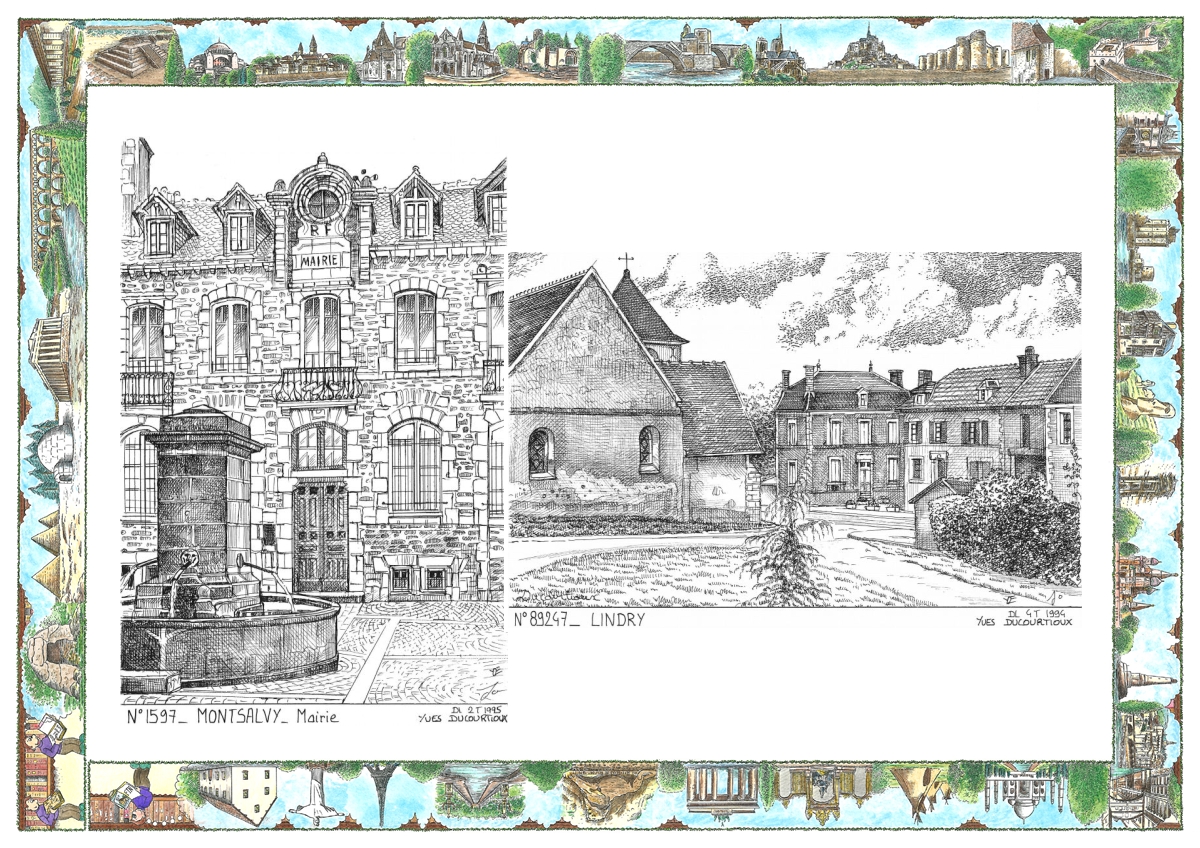 MONOCARTE N 15097-89247 - MONTSALVY - mairie / LINDRY - vue