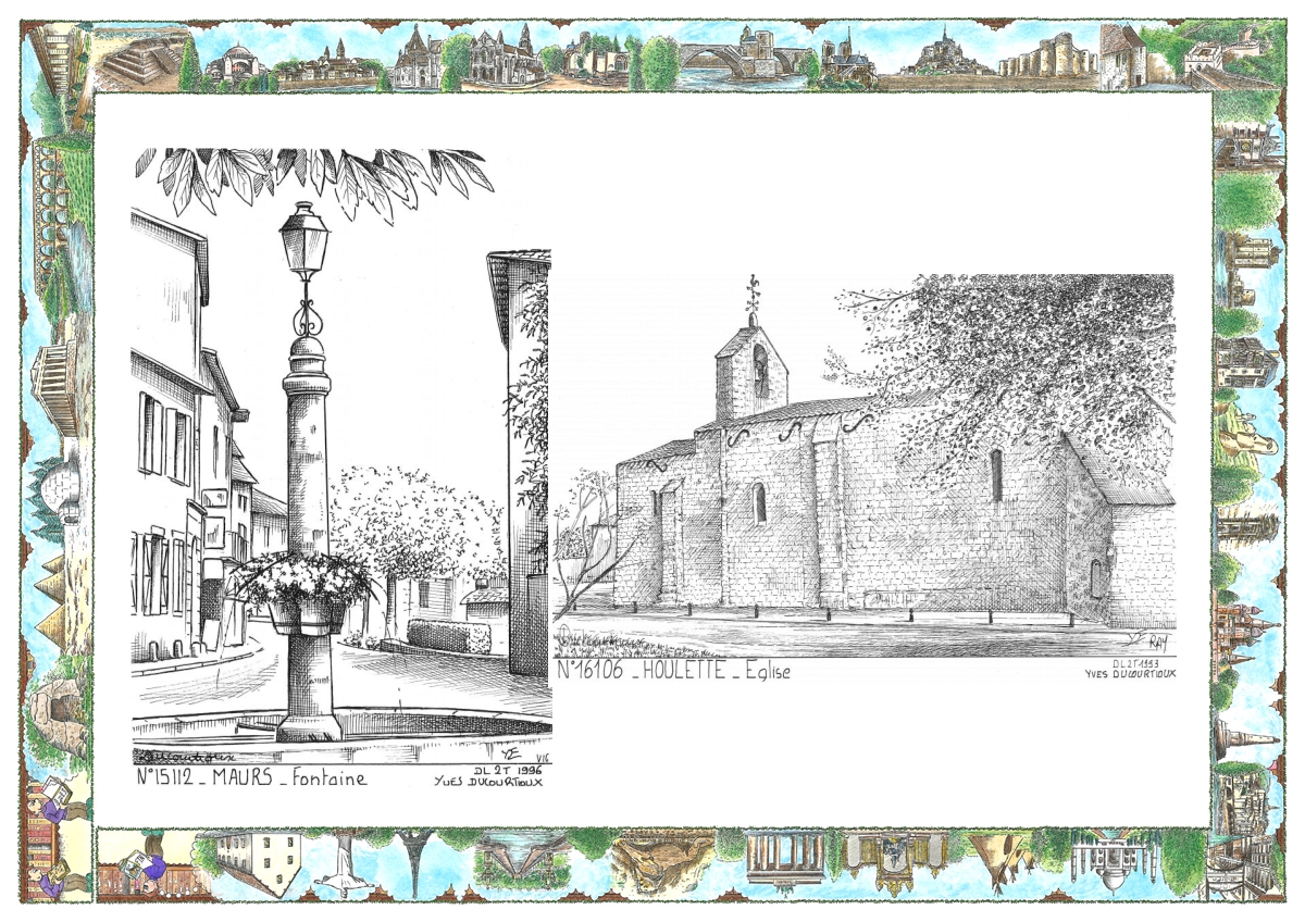 MONOCARTE N 15112-16106 - MAURS - fontaine / HOULETTE - �glise