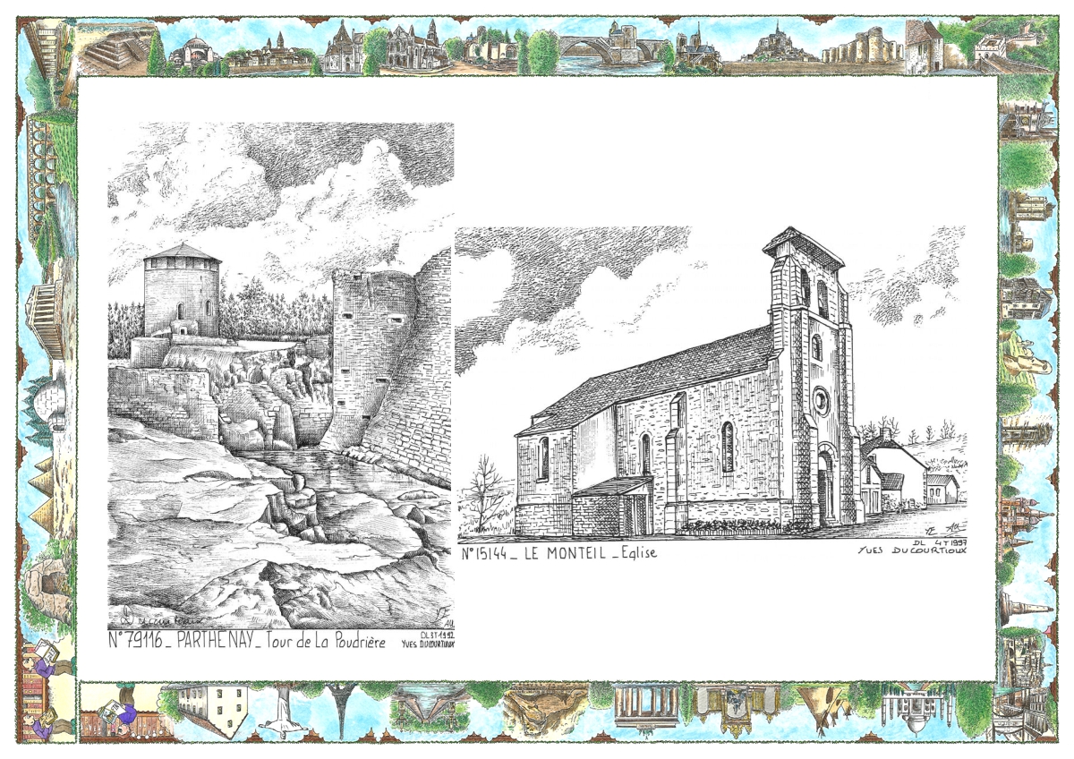 MONOCARTE N 15144-79116 - LE MONTEIL - �glise / PARTHENAY - tour de la poudri�re