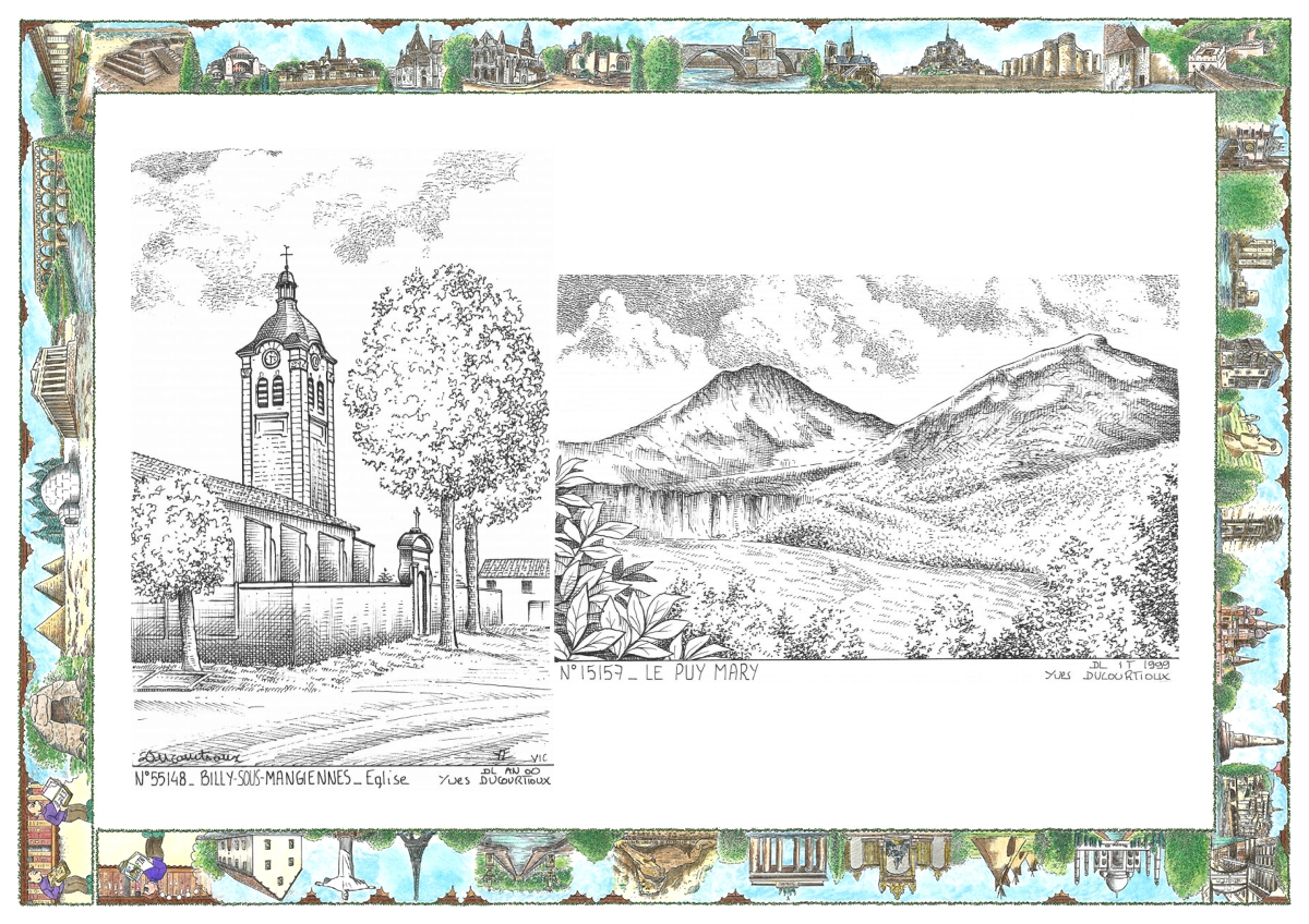 MONOCARTE N 15157-55148 - LE PUY MARY - vue / BILLY SOUS MANGIENNES - �glise