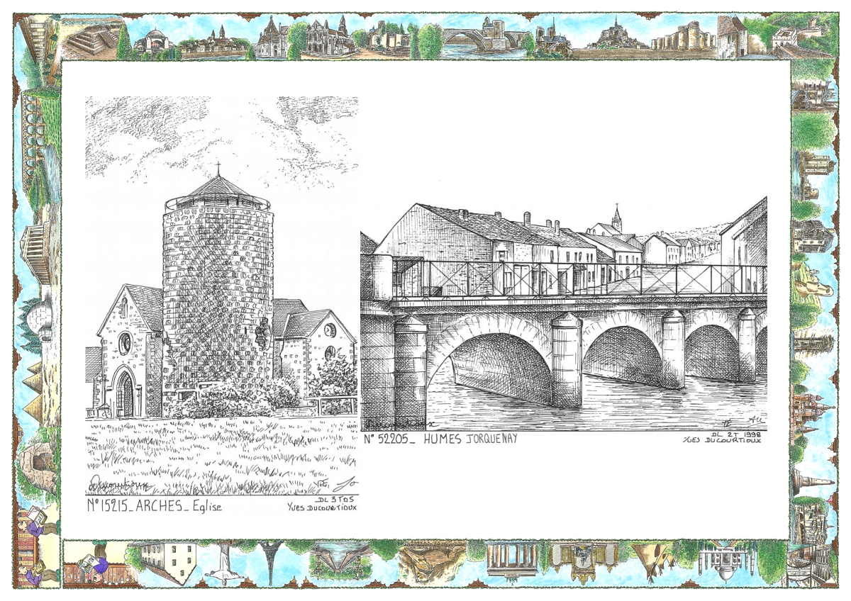 MONOCARTE N 15215-52205 - ARCHES - �glise / HUMES JORQUENAY - vue