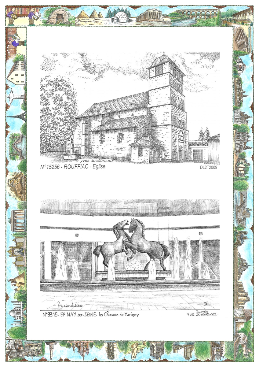 MONOCARTE N 15256-93015 - ROUFFIAC - �glise / EPINAY SUR SEINE - les chevaux de marigny