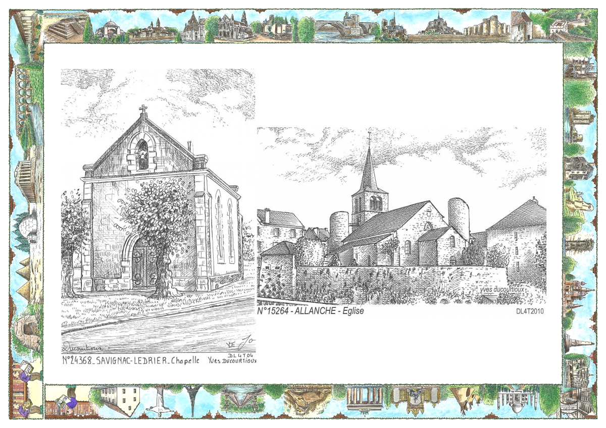 MONOCARTE N 15264-24368 - ALLANCHE - �glise / SAVIGNAC LEDRIER - chapelle