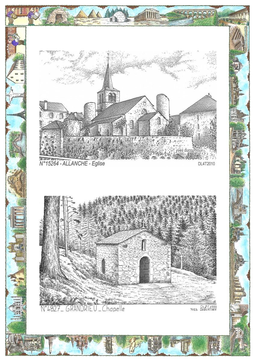 MONOCARTE N 15264-48027 - ALLANCHE - �glise / GRANDRIEU - chapelle