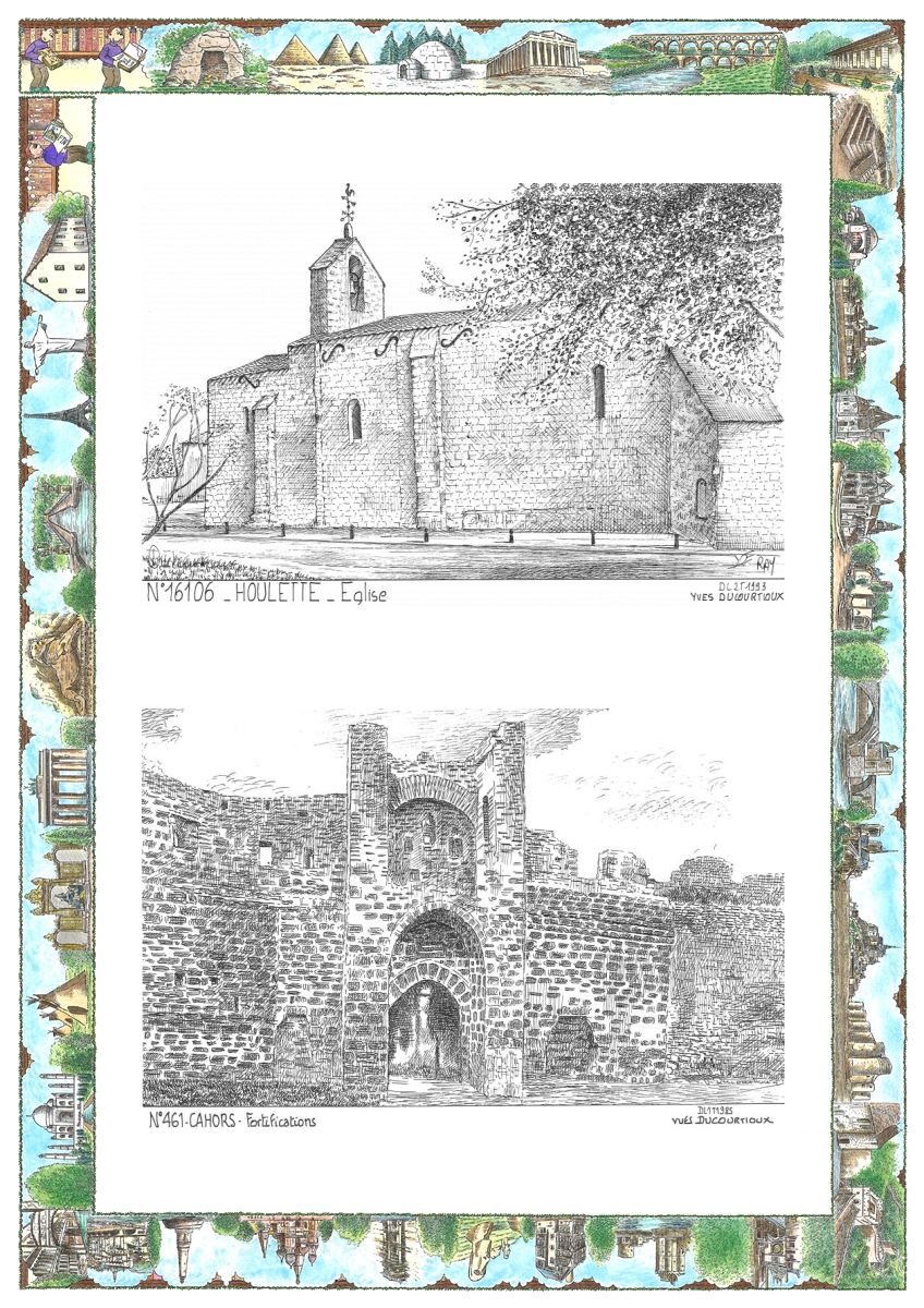 MONOCARTE N 16106-46001 - HOULETTE - �glise / CAHORS - fortifications