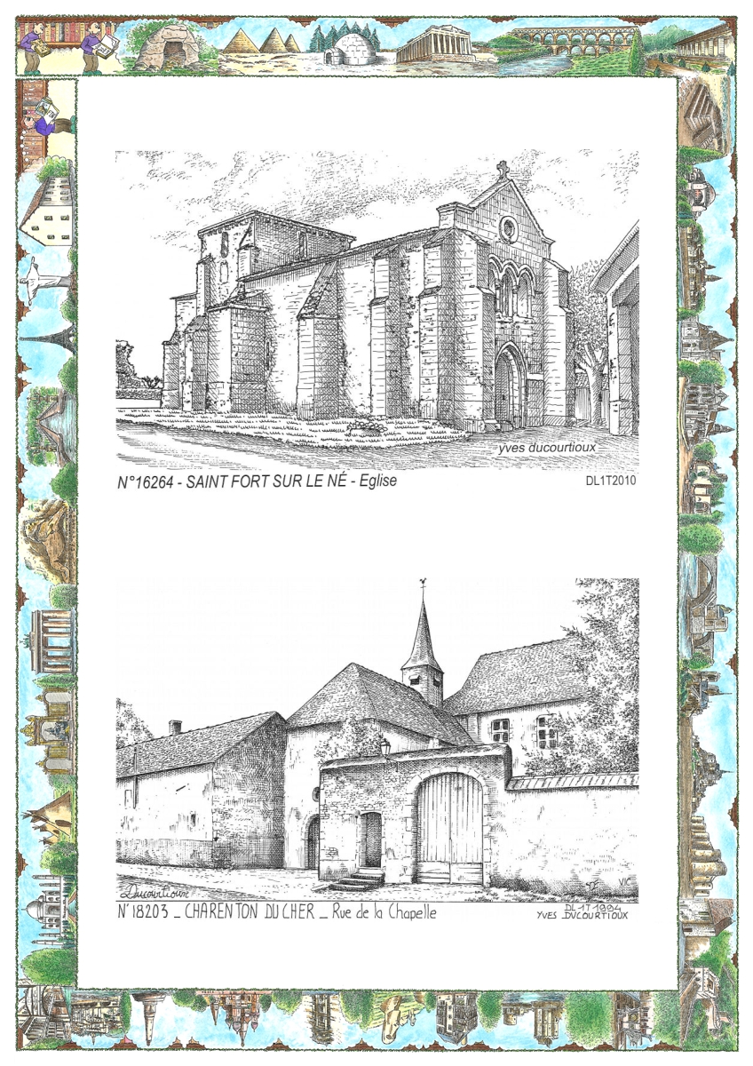 MONOCARTE N 16264-18203 - ST FORT SUR LE NE - �glise / CHARENTON DU CHER - rue de la chapelle
