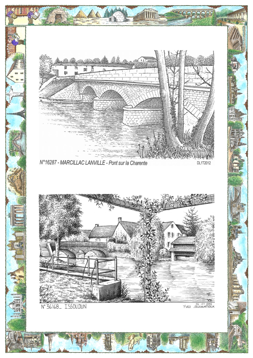 MONOCARTE N 16287-36168 - MARCILLAC LANVILLE - pont sur la charente / ISSOUDUN - vue