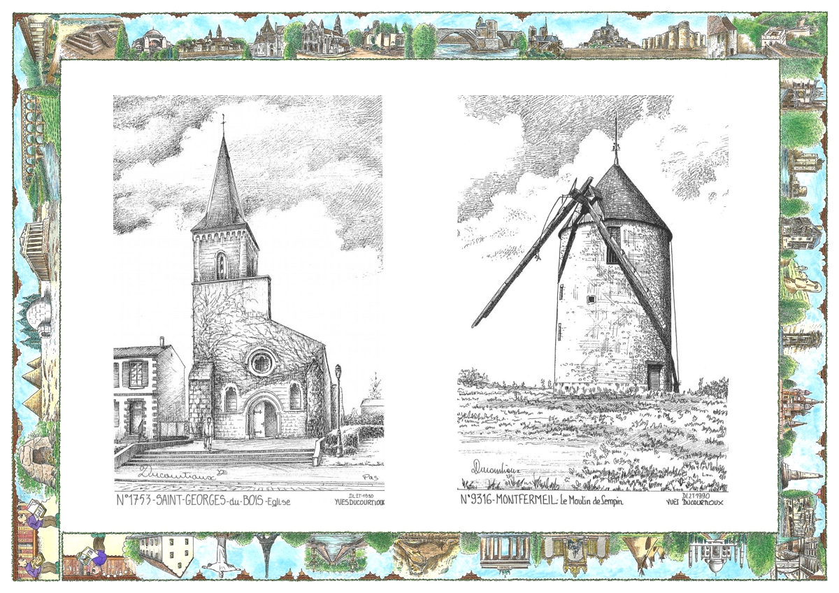 MONOCARTE N 17053-93016 - ST GEORGES DU BOIS - �glise / MONTFERMEIL - le moulin de sempin