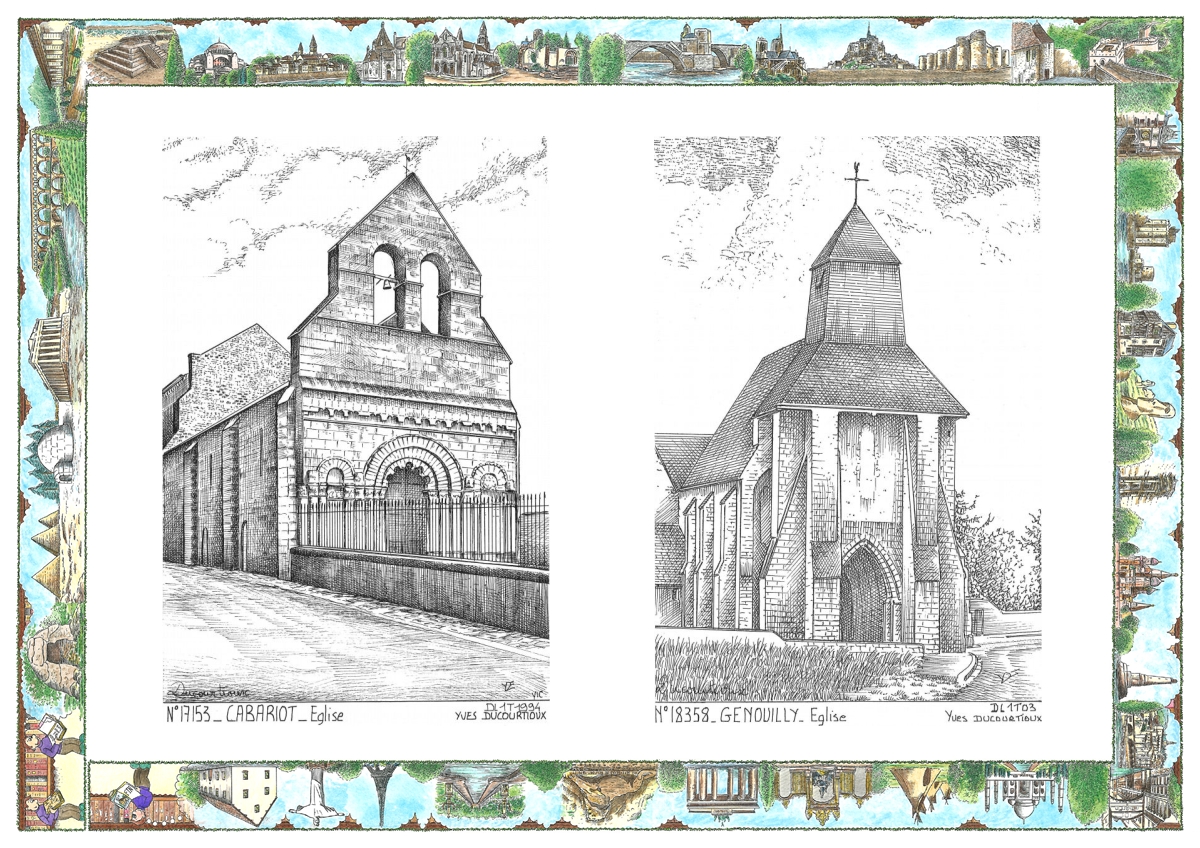 MONOCARTE N 17153-18358 - CABARIOT - �glise / GENOUILLY - �glise