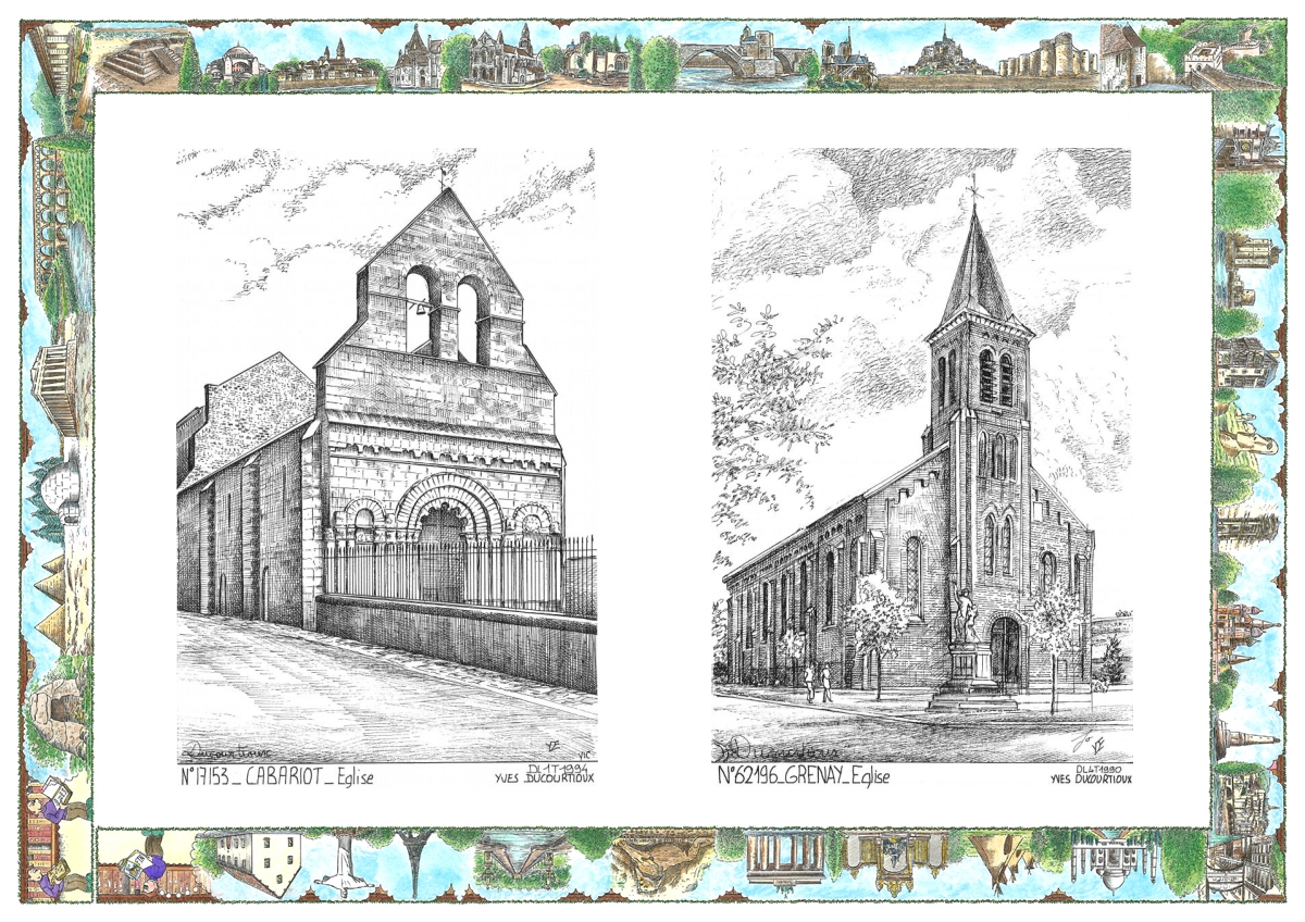MONOCARTE N 17153-62196 - CABARIOT - �glise / GRENAY - �glise