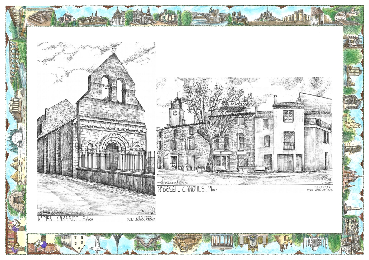 MONOCARTE N 17153-66099 - CABARIOT - �glise / CANOHES - place