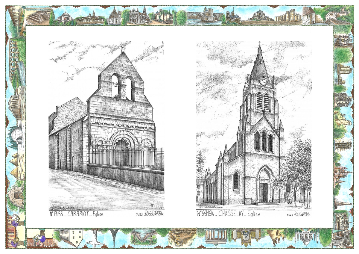 MONOCARTE N 17153-69194 - CABARIOT - �glise / CHASSELAY - �glise