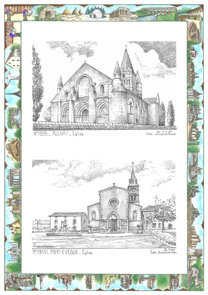 MONOCARTE N 17255-38431 - AULNAY - �glise / PONT EVEQUE - �glise