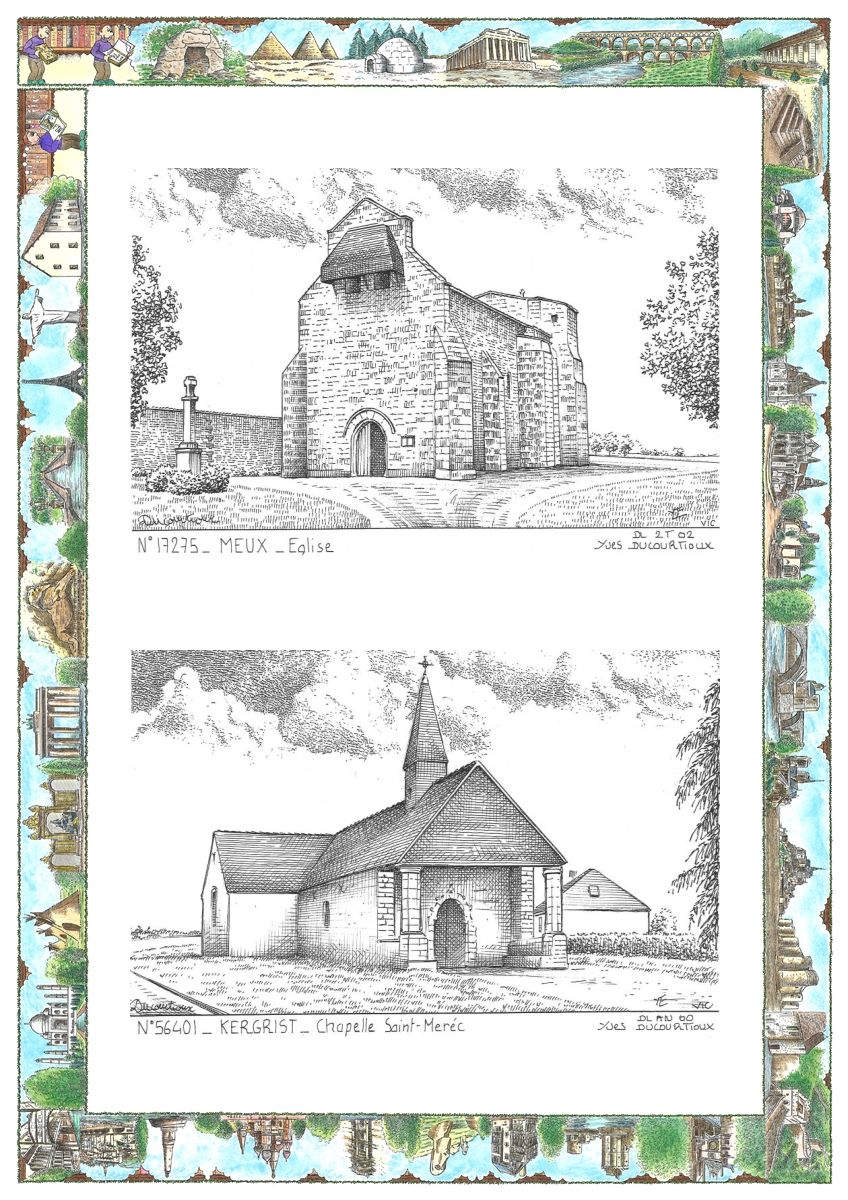 MONOCARTE N 17275-56401 - MEUX - �glise / KERGRIST - chapelle st m�rec
