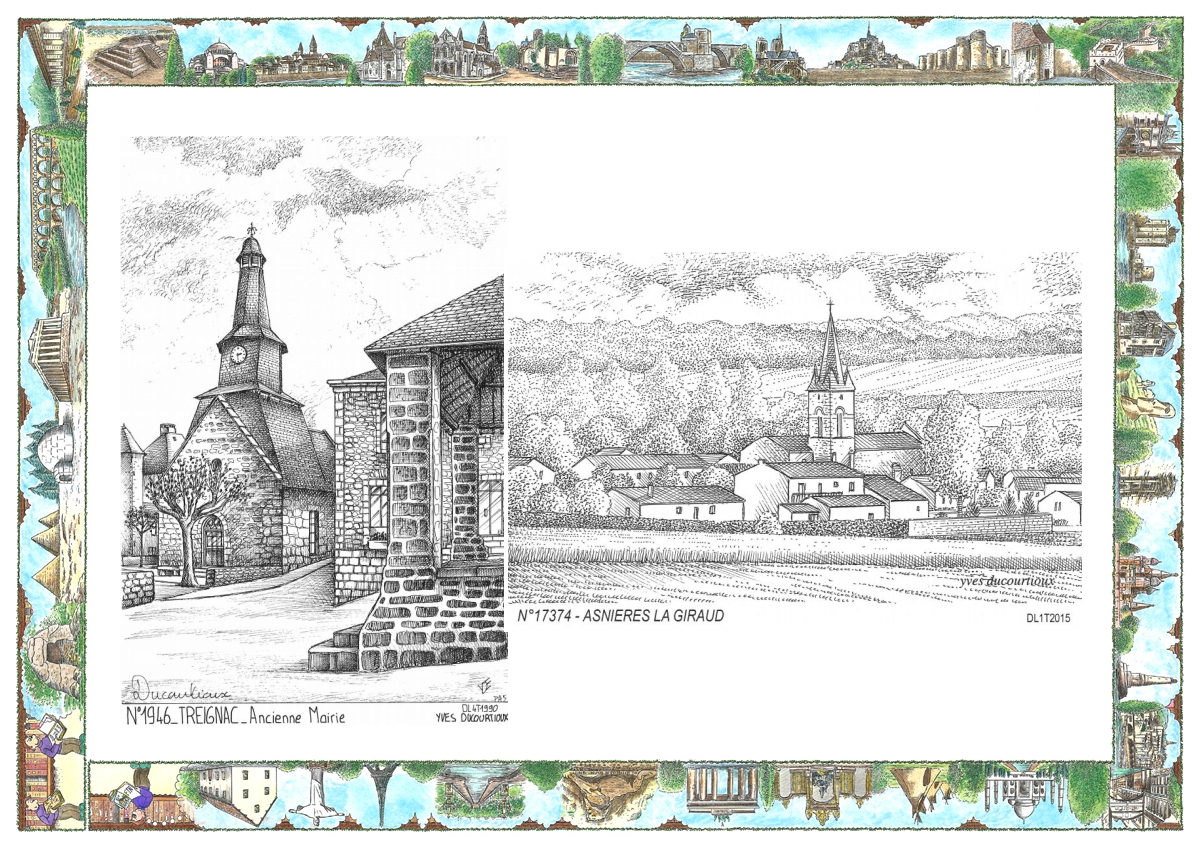 MONOCARTE N 17374-19046 - ASNIERES LA GIRAUD - vue / TREIGNAC - ancienne mairie