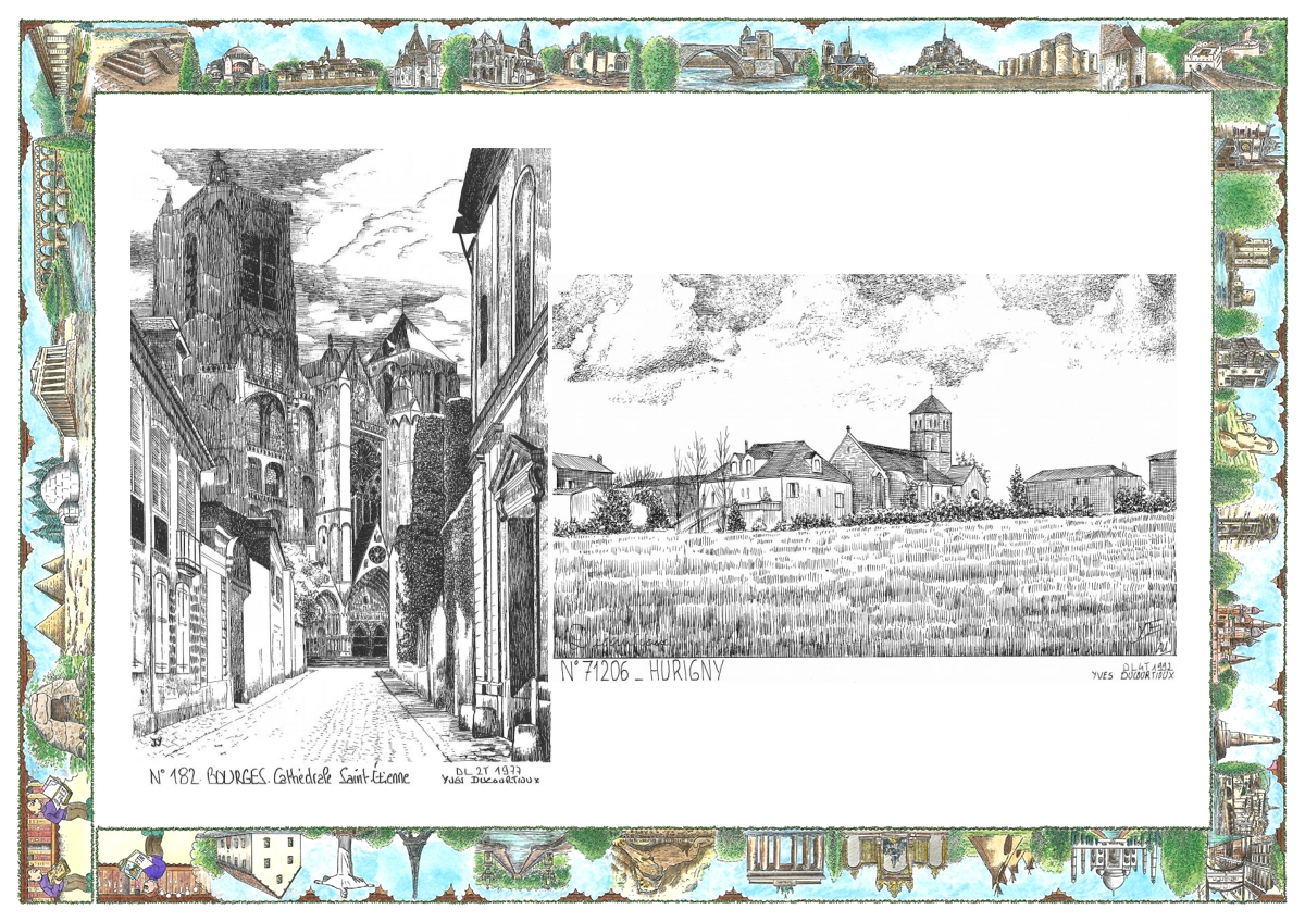 MONOCARTE N 18002-71206 - BOURGES - cath�drale st �tienne / HURIGNY - vue