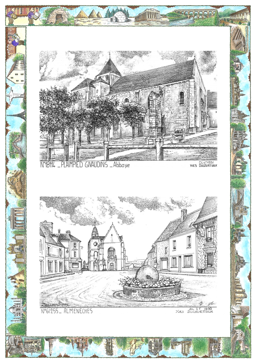 MONOCARTE N 18114-61255 - PLAIMPIED GIVAUDINS - abbaye / ALMENECHES - vue