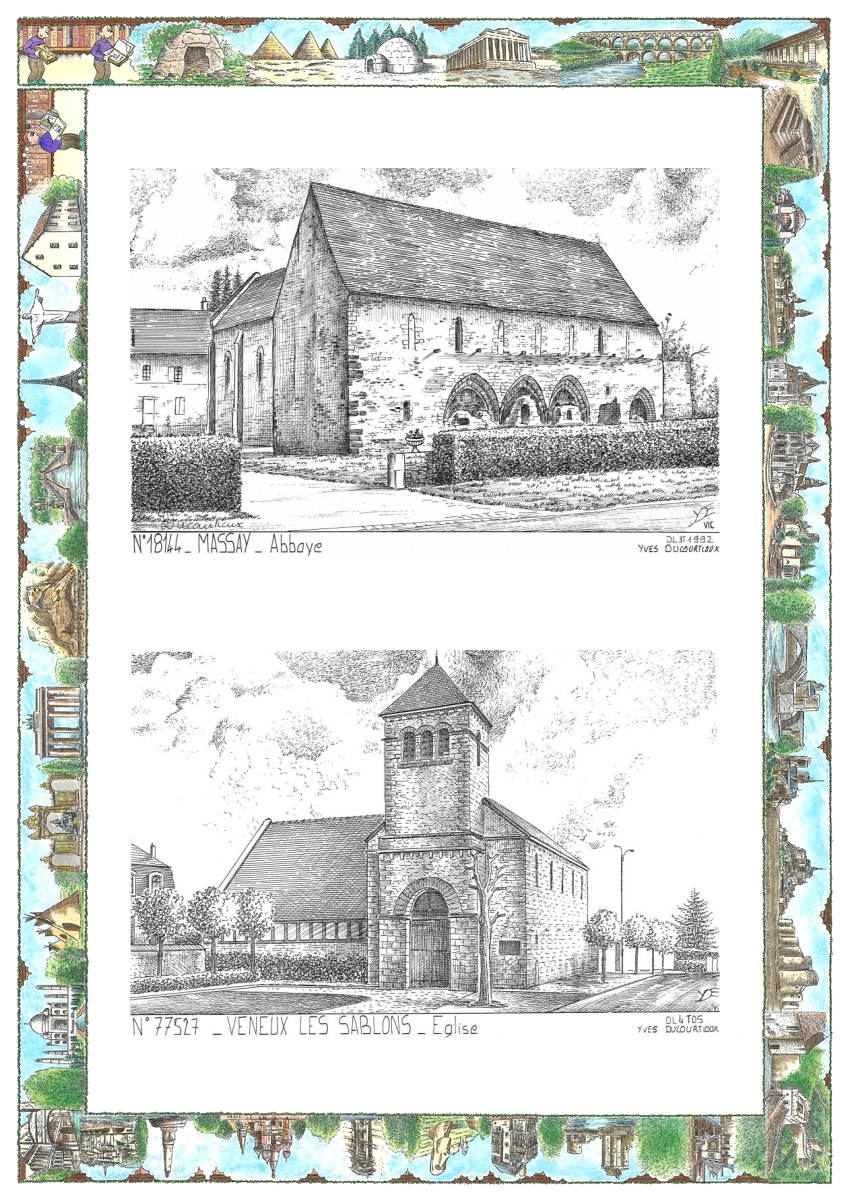 MONOCARTE N 18144-77527 - MASSAY - abbaye / VENEUX LES SABLONS - �glise